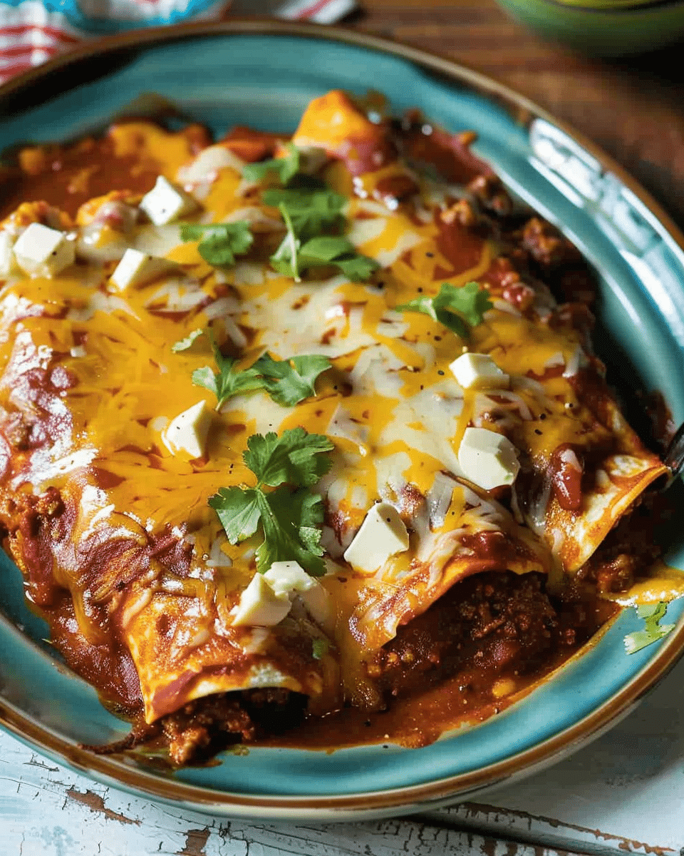 Chile con Carne Enchiladas