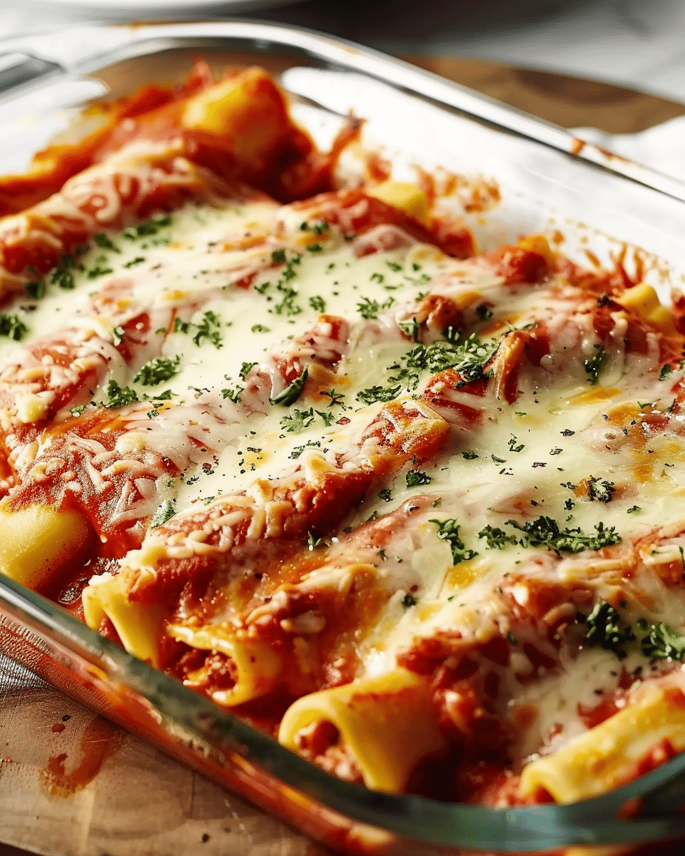 Classic Three-Cheese Manicotti