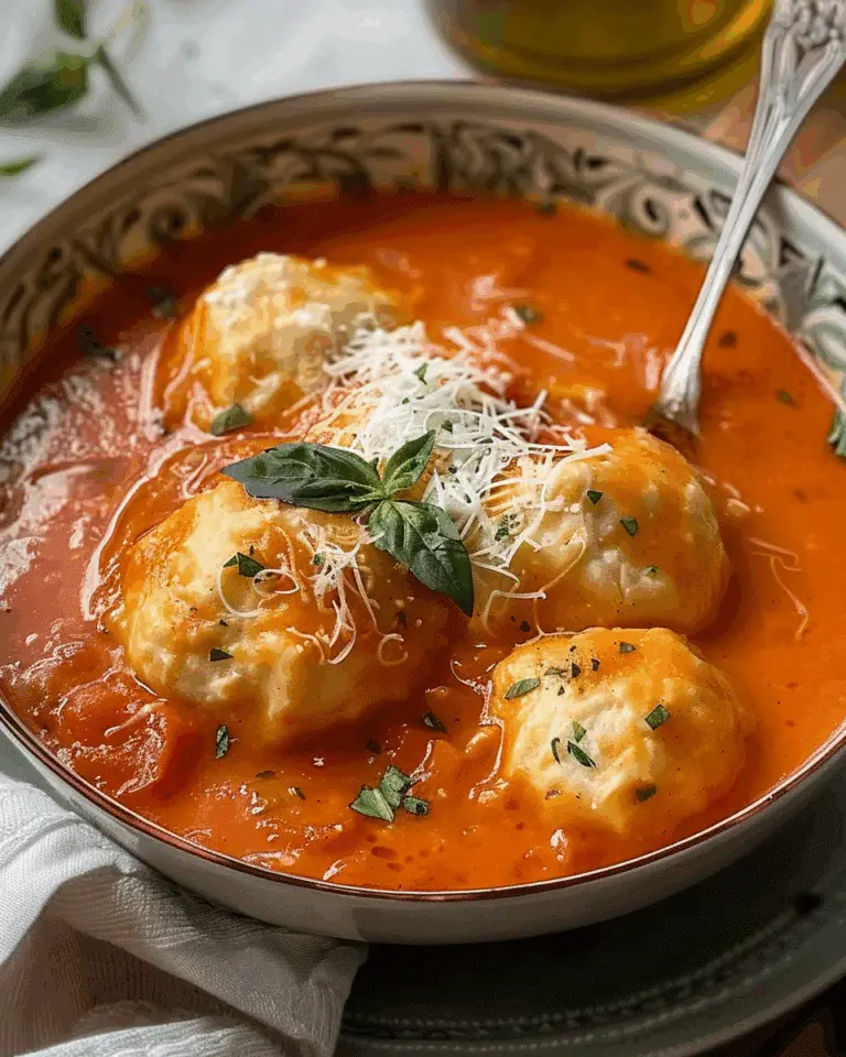 Comforting Tomato Soup with Cheddar Dumplings Recipe