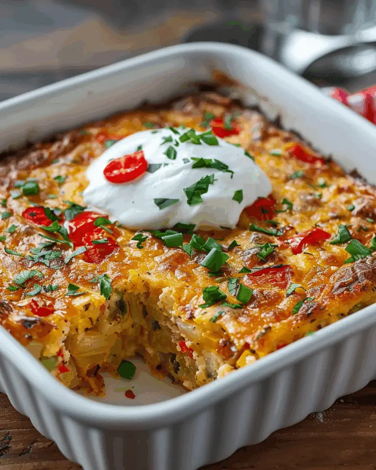 Cottage Cheese Hashbrown Bake with Bell Peppers