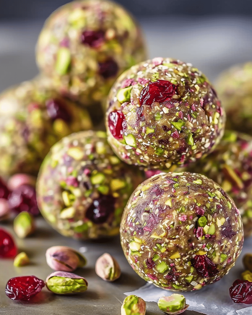 Cranberry Pistachio Protein Bites