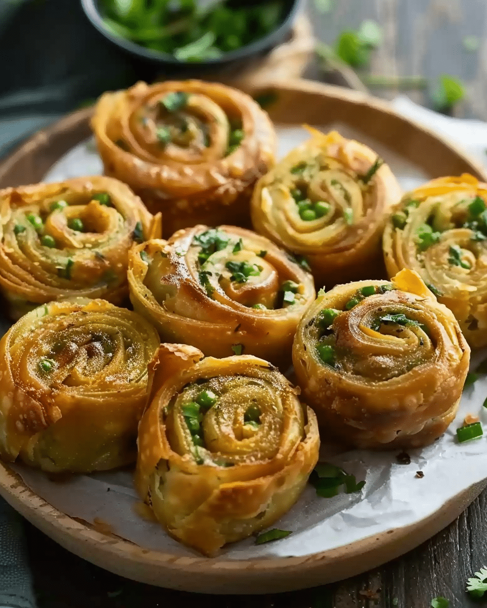 Crispy Potato & Peas Samosa Pinwheels You Must Try Today