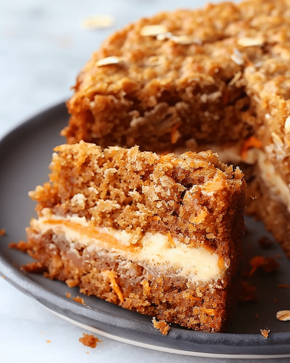 Easy Flourless Oatmeal Carrot Cake (No Refined Sugar!)