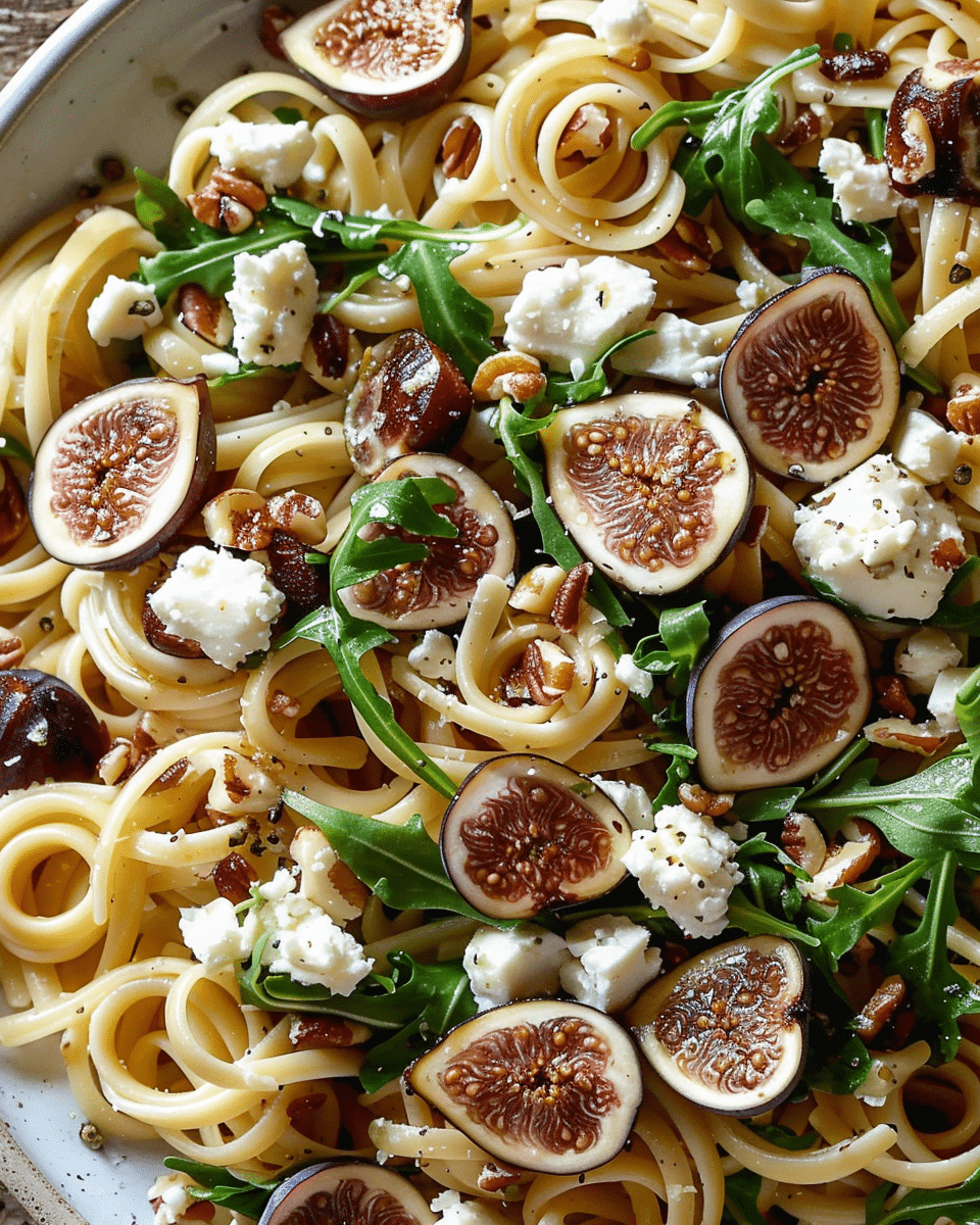 Fig Goat Cheese Arugula Pasta