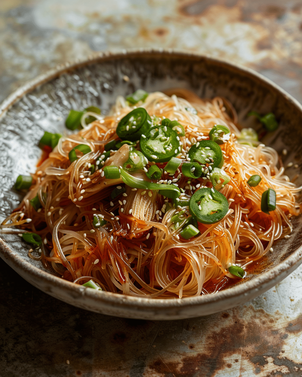 Fire Garlic Enoki Mushrooms with Vermicelli Noodles