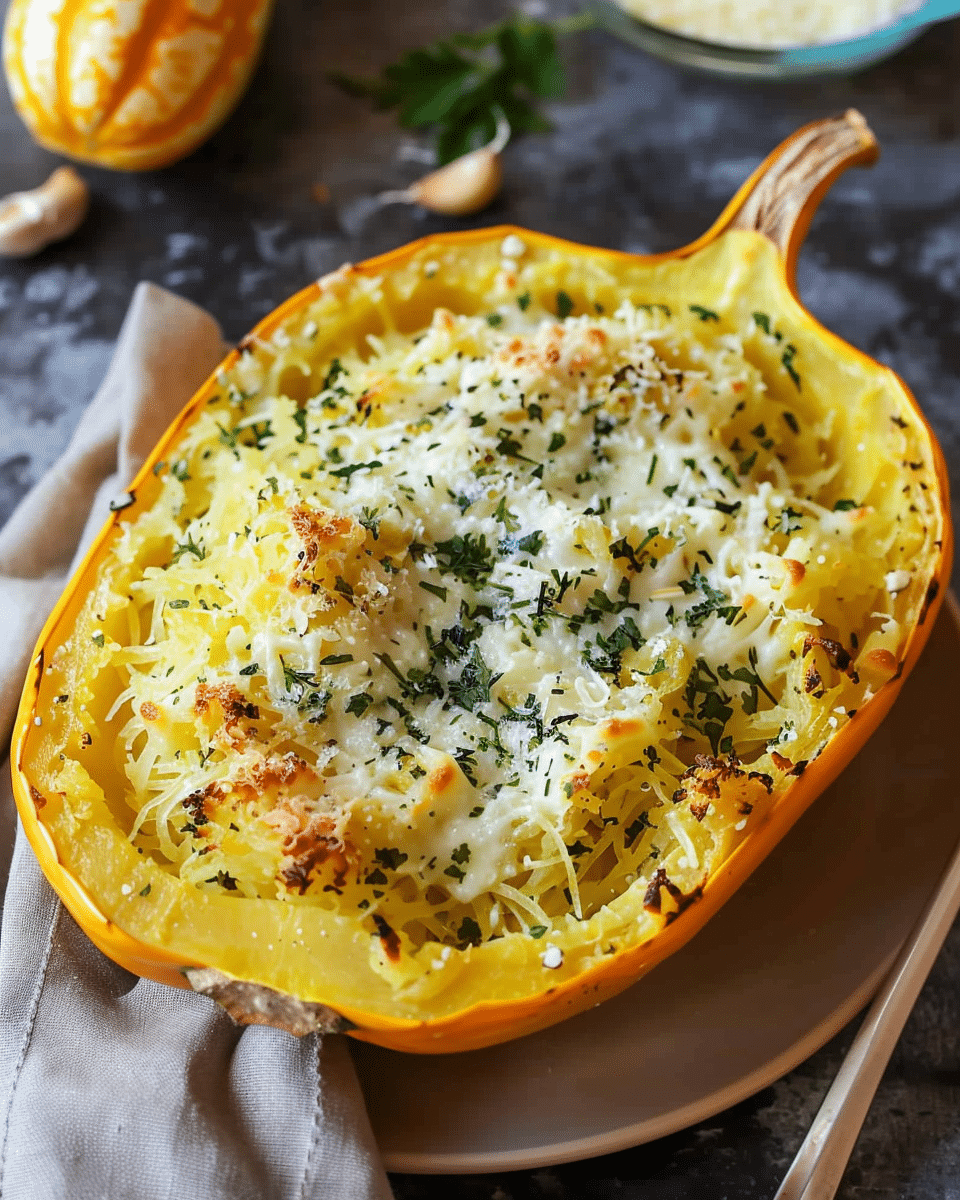 Garlic Parmesan Spaghetti Squash