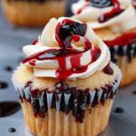Halloween Vampire Bite Cupcakes – Spooky, Gory, and Absolutely Delicious