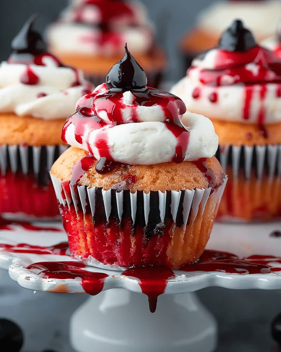 Halloween Vampire Bite Cupcakes – Spooky, Gory, and Absolutely Delicious