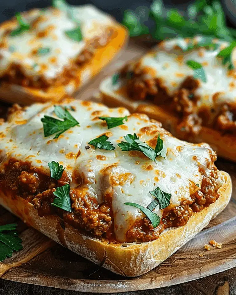 Homemade Cheesy Garlic Bread Sloppy Joe Melts Recipe