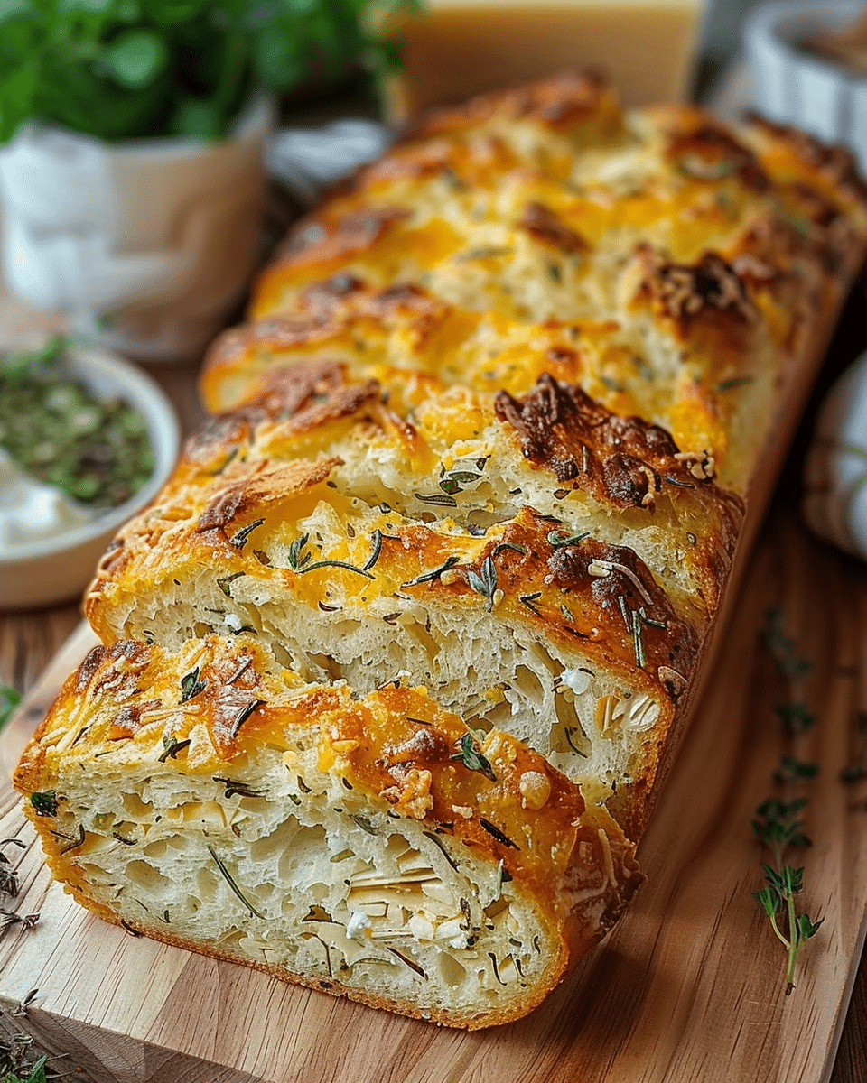 Italian Herbs and Cheese Bread: Homemade Flavorful Perfection
