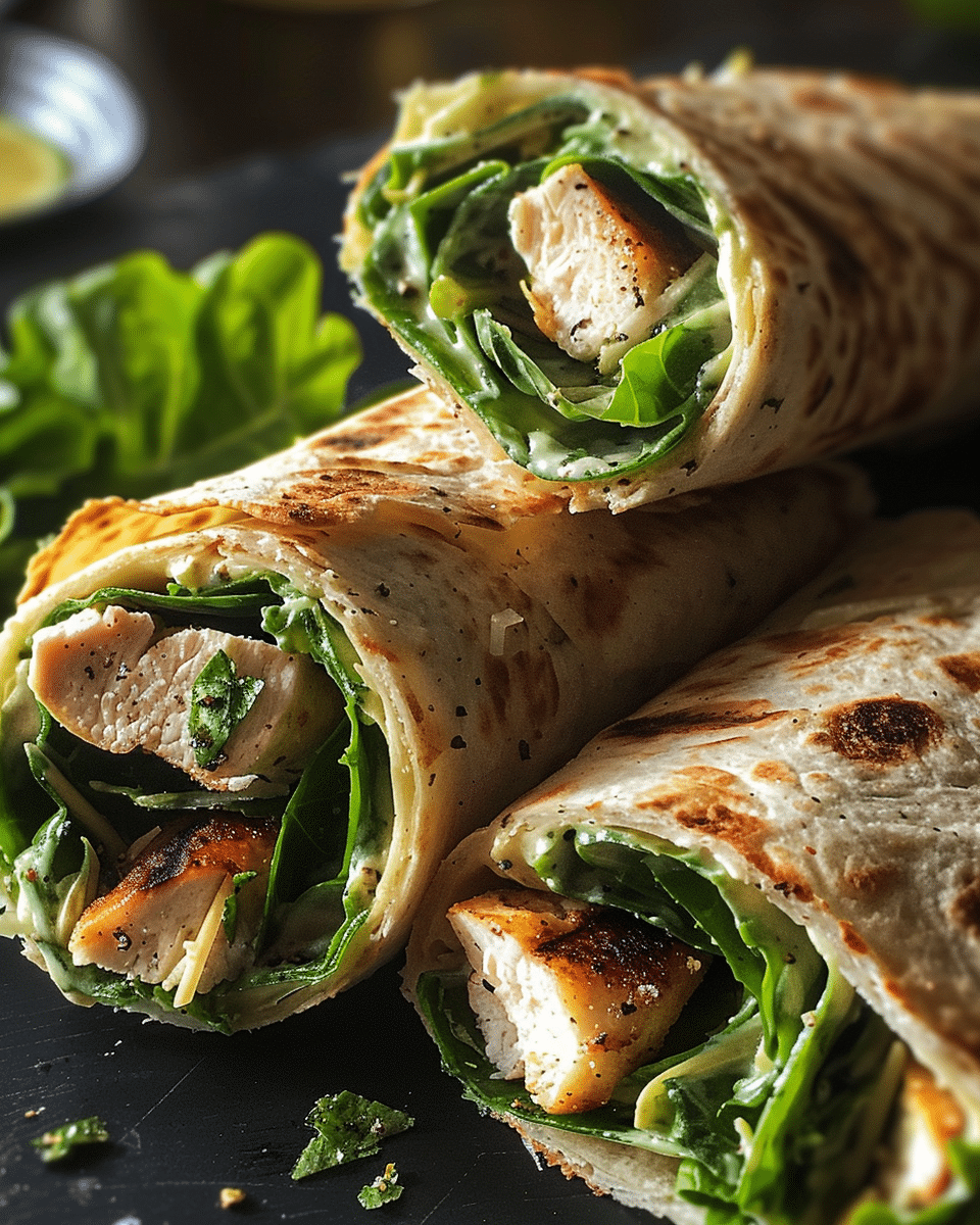 Lemon Basil Chicken Caesar Wraps Recipe