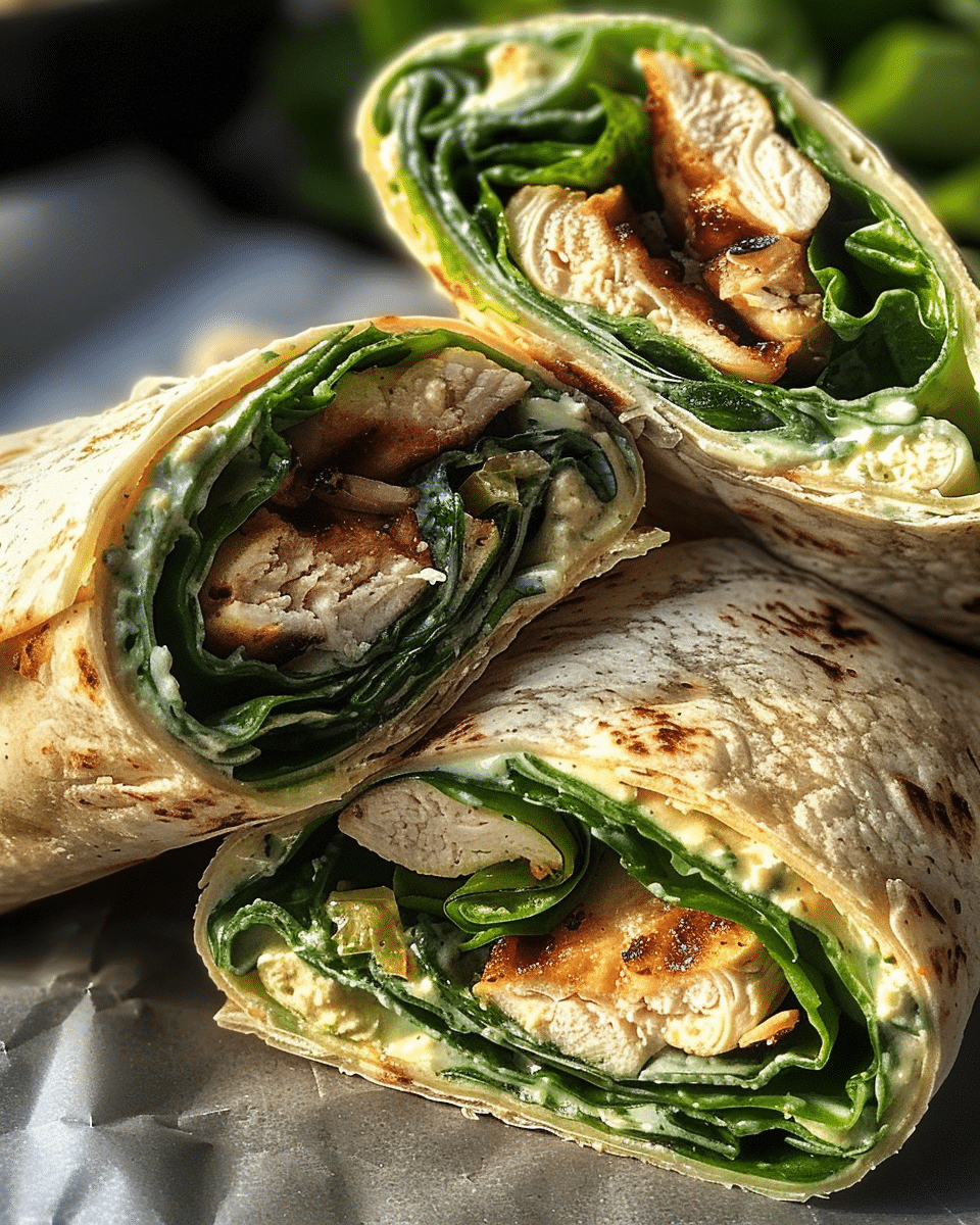 Lemon Basil Chicken Caesar Wraps Recipe