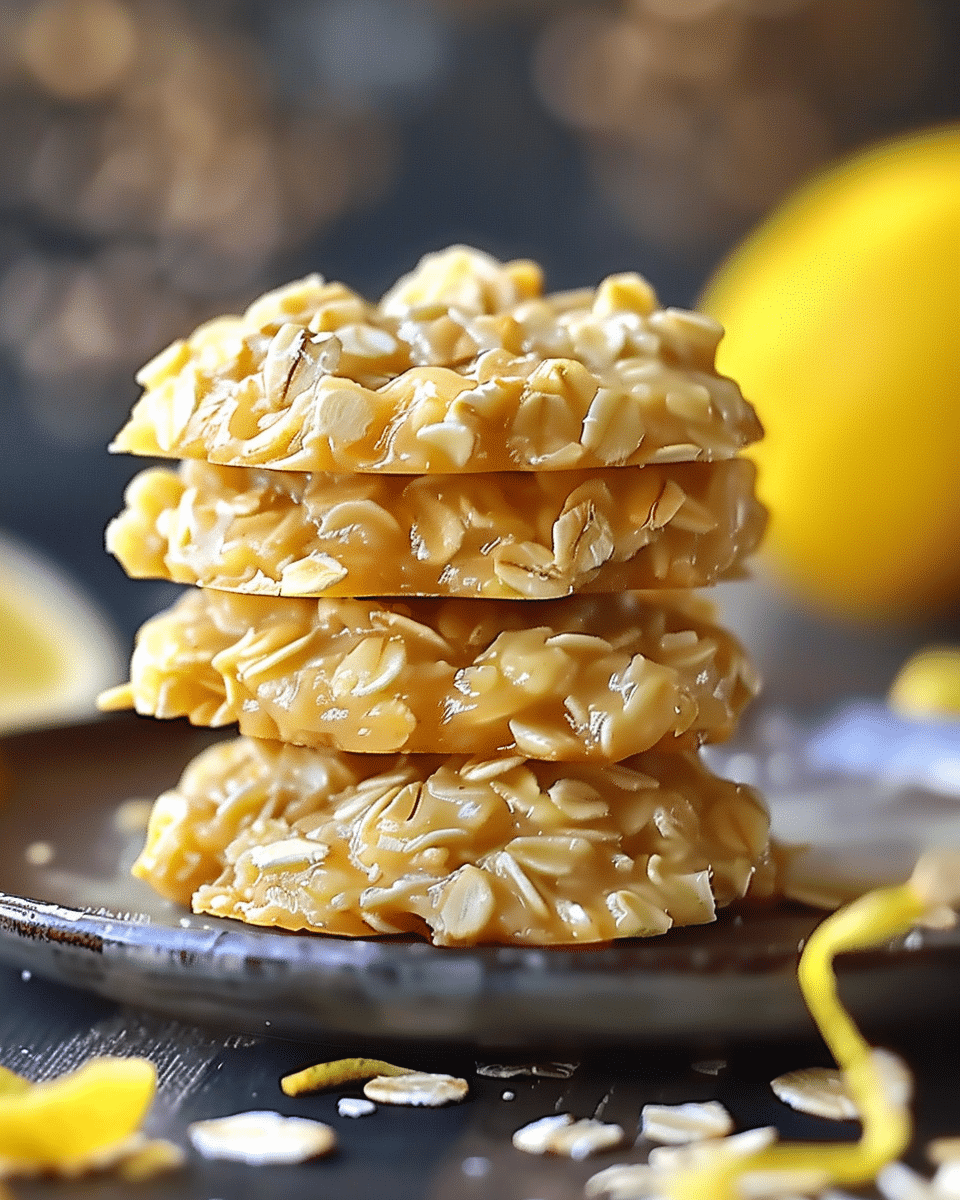 Lemon Oatmeal No-Bake Cookies