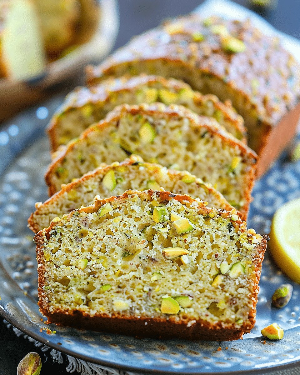 Lemon Pistachio Zucchini Bread