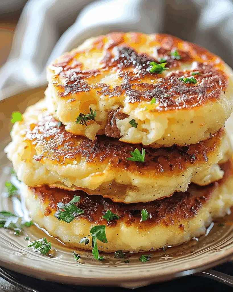 Mashed Potato Pancakes with Meat Filling