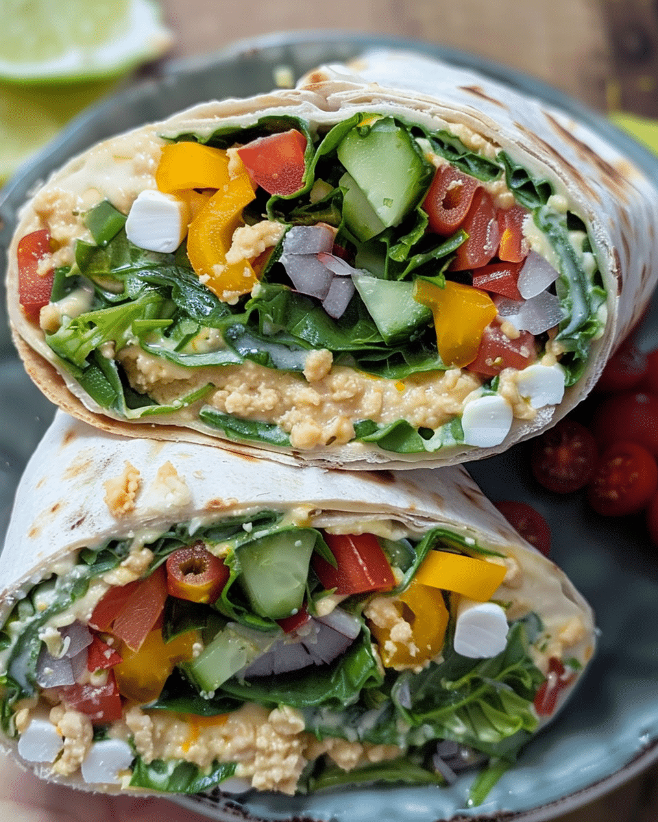 Mediterranean Hummus Veggie Wraps
