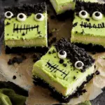No-Bake Frankenstein Cheesecake Bars