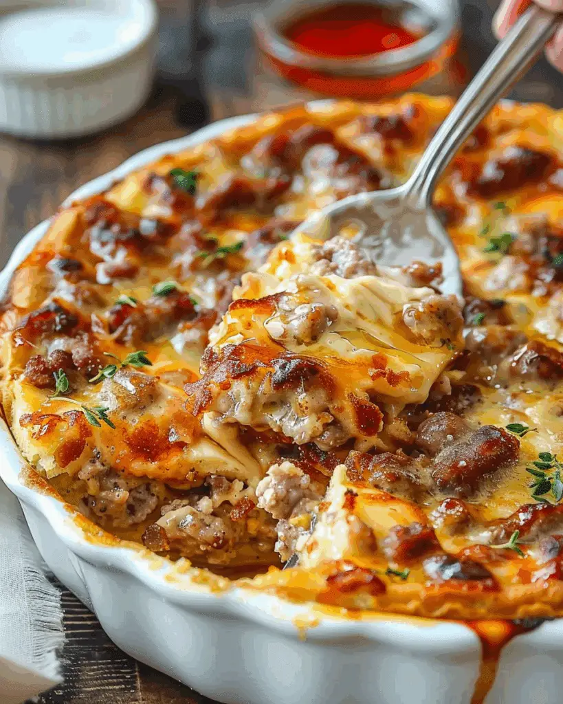 Overnight Sausage Pancake Breakfast Casserole Recipe
