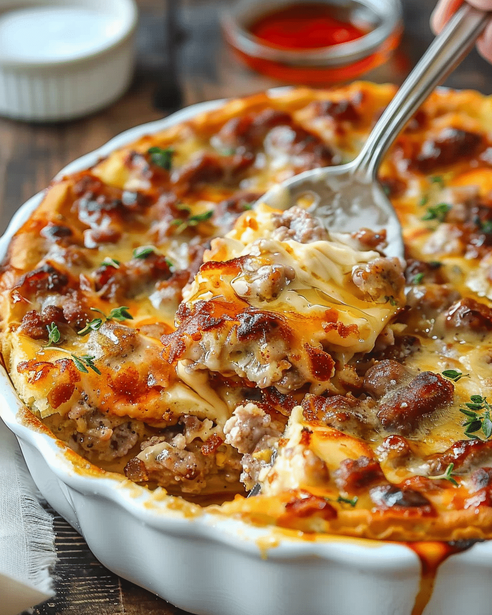 Overnight Sausage Pancake Breakfast Casserole Recipe