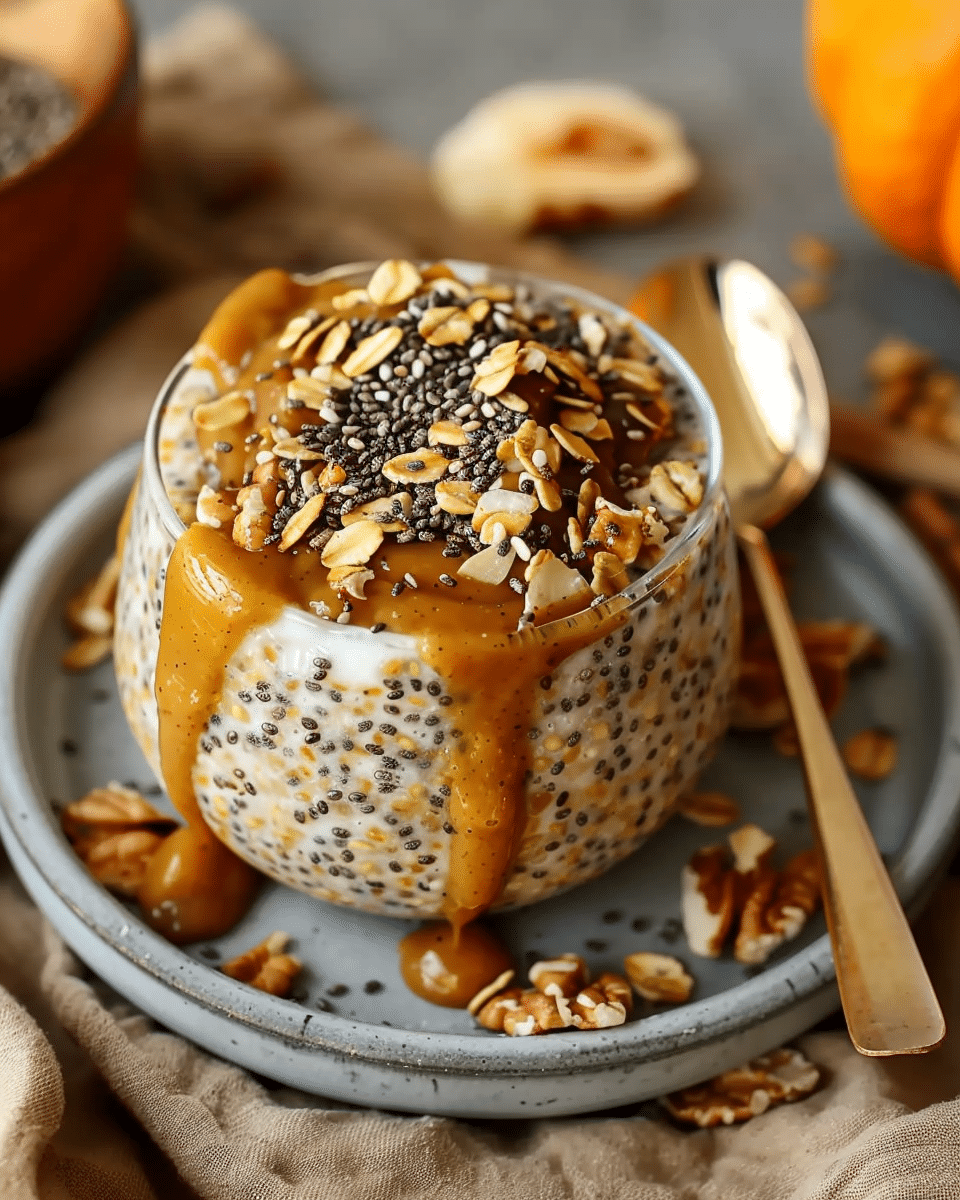Pumpkin Pie Overnight Oats with Chia
