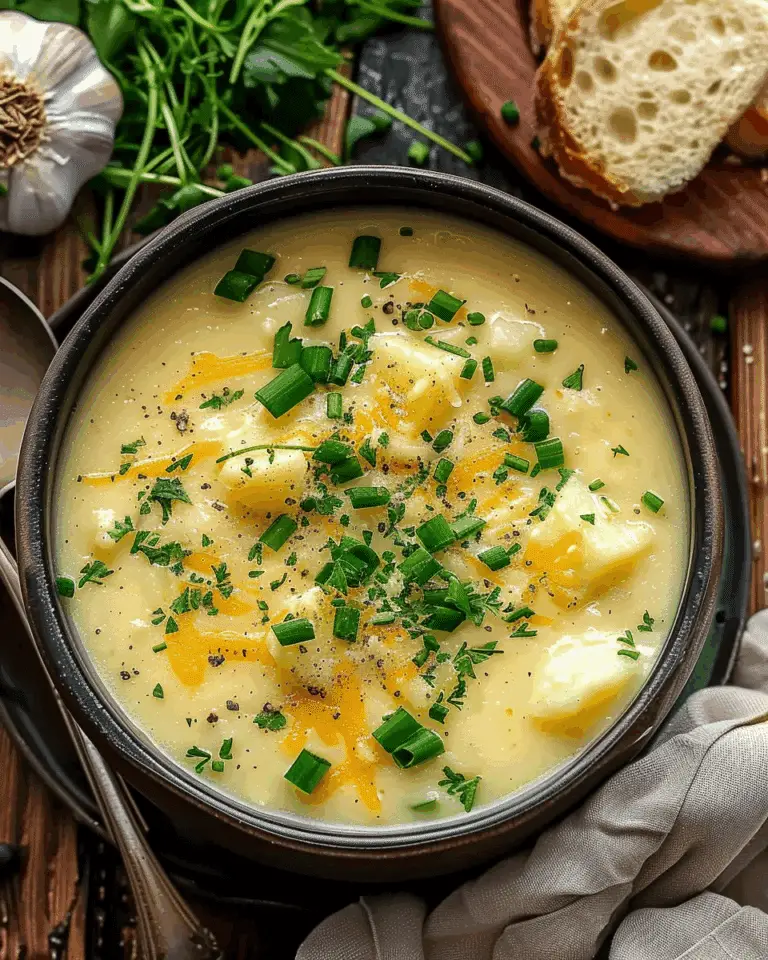 Rich Cheddar Garlic Herb Potato Soup Recipe