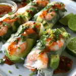 Shrimp Avocado Summer Rolls with Chili Lime Sauce