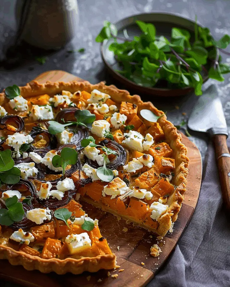 Sweet Potato, Feta & Caramelised Onion Tart