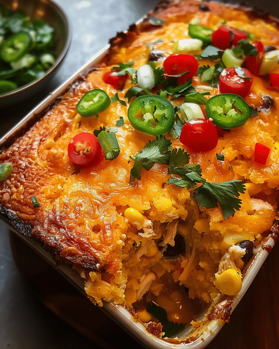 Tex-Mex Chicken Cornbread Casserole