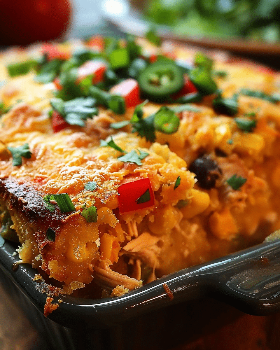 Tex-Mex Chicken Cornbread Casserole
