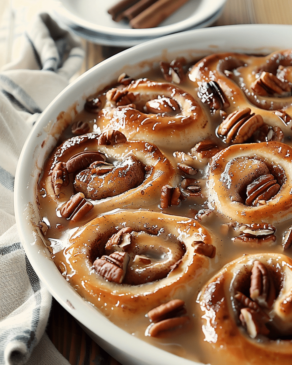 Apple Pecan Cinnamon Roll Bake