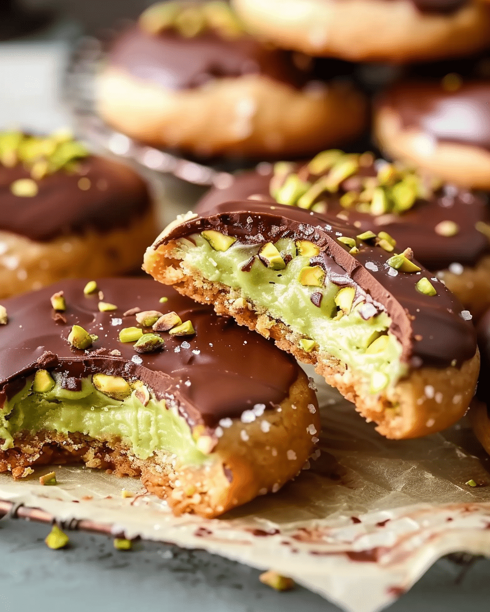Chocolate Dipped Pistachio Cookies Recipe
