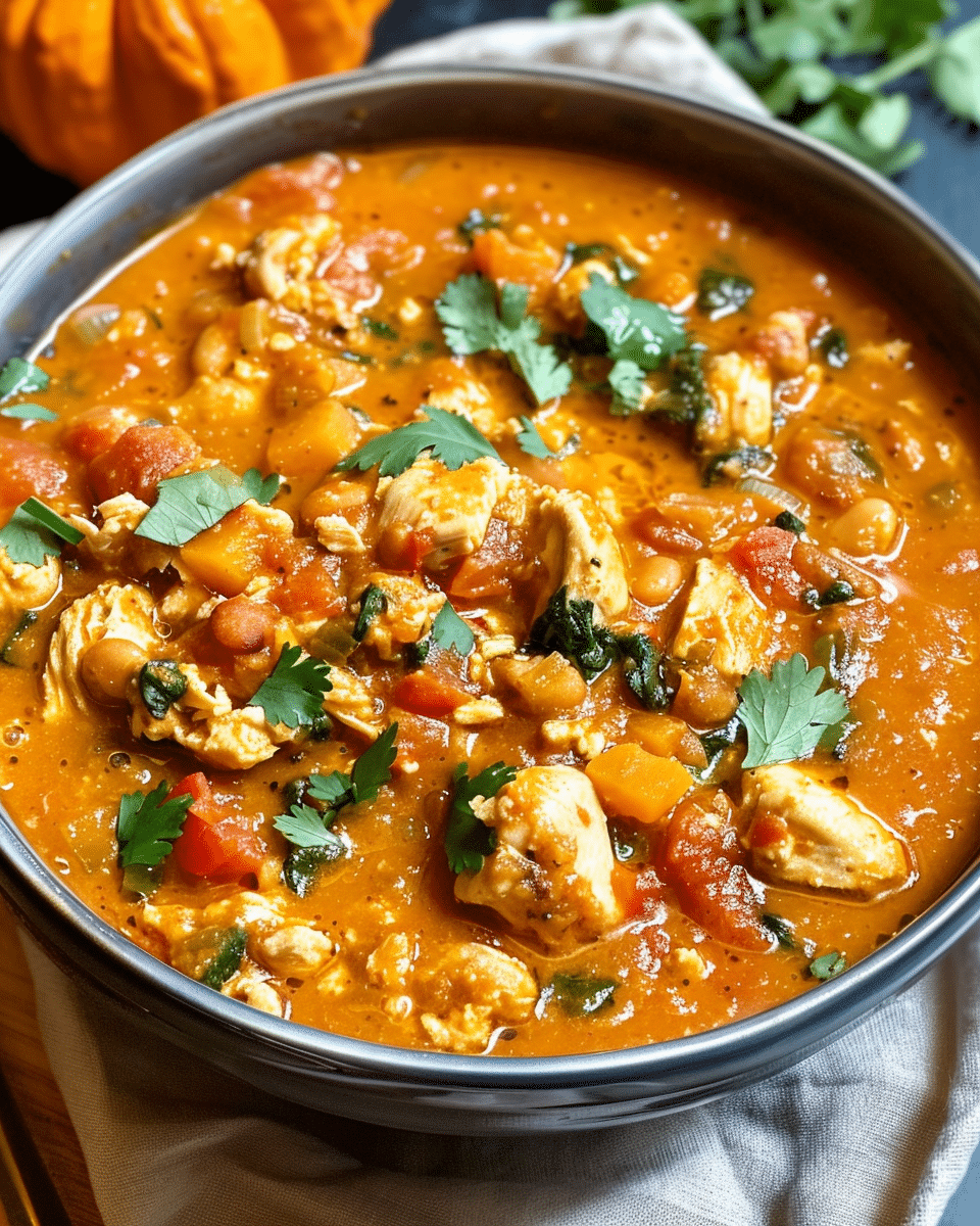 Creamy Pumpkin Chicken Chili: A Cozy Bowl of Fall Comfort