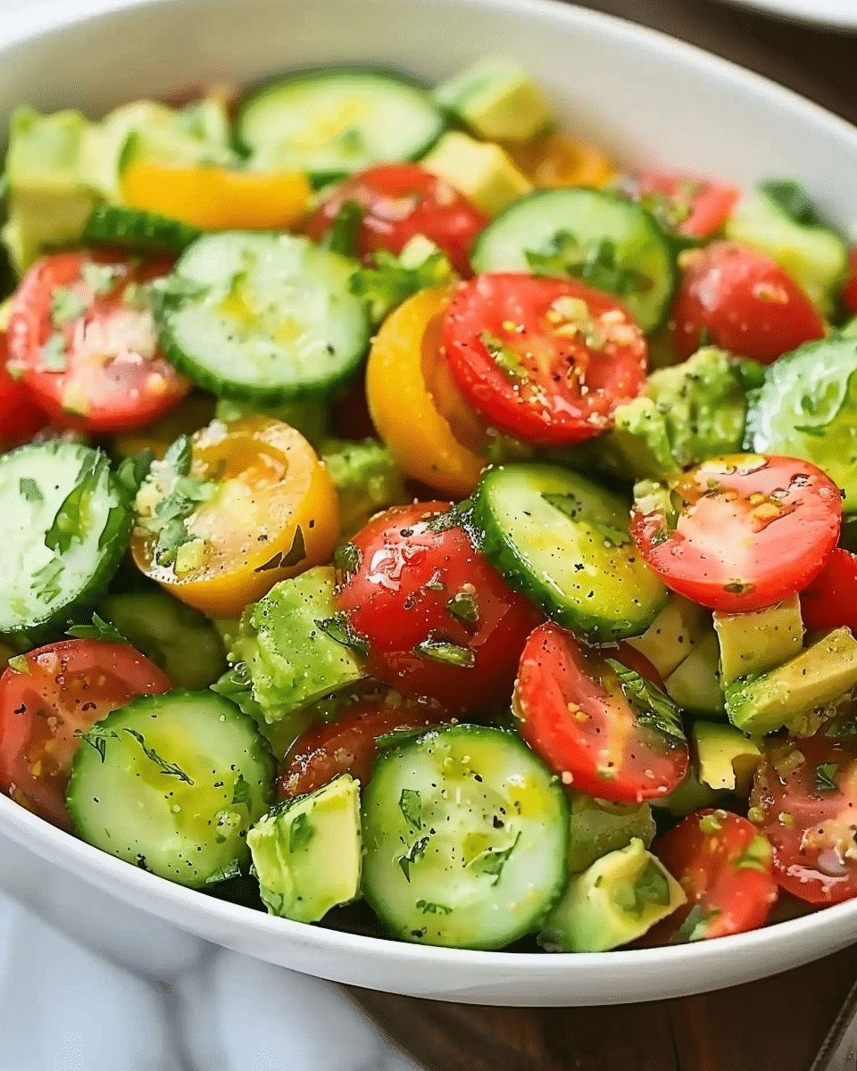 Cucumber Tomato Avocado Salad