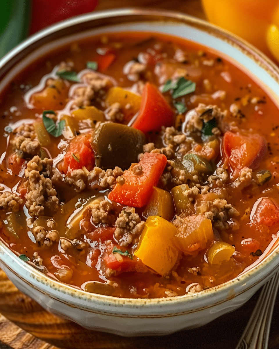 Delicious Stuffed Pepper Soup – A Cozy and Hearty Comfort Meal