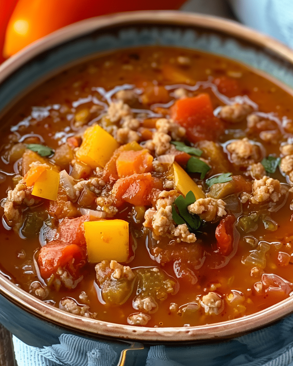 Delicious Stuffed Pepper Soup – A Cozy and Hearty Comfort Meal