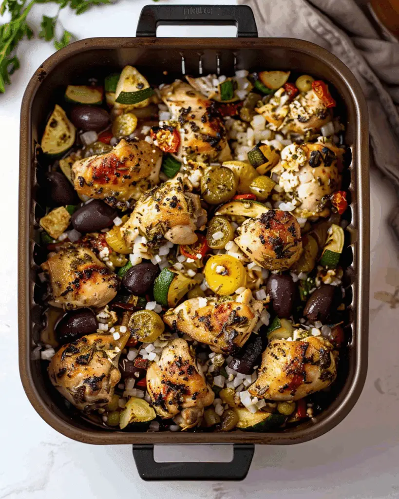 Air Fryer Greek Chicken Traybake