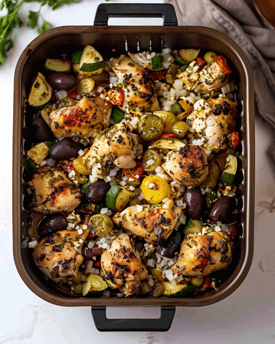 Air Fryer Greek Chicken Traybake