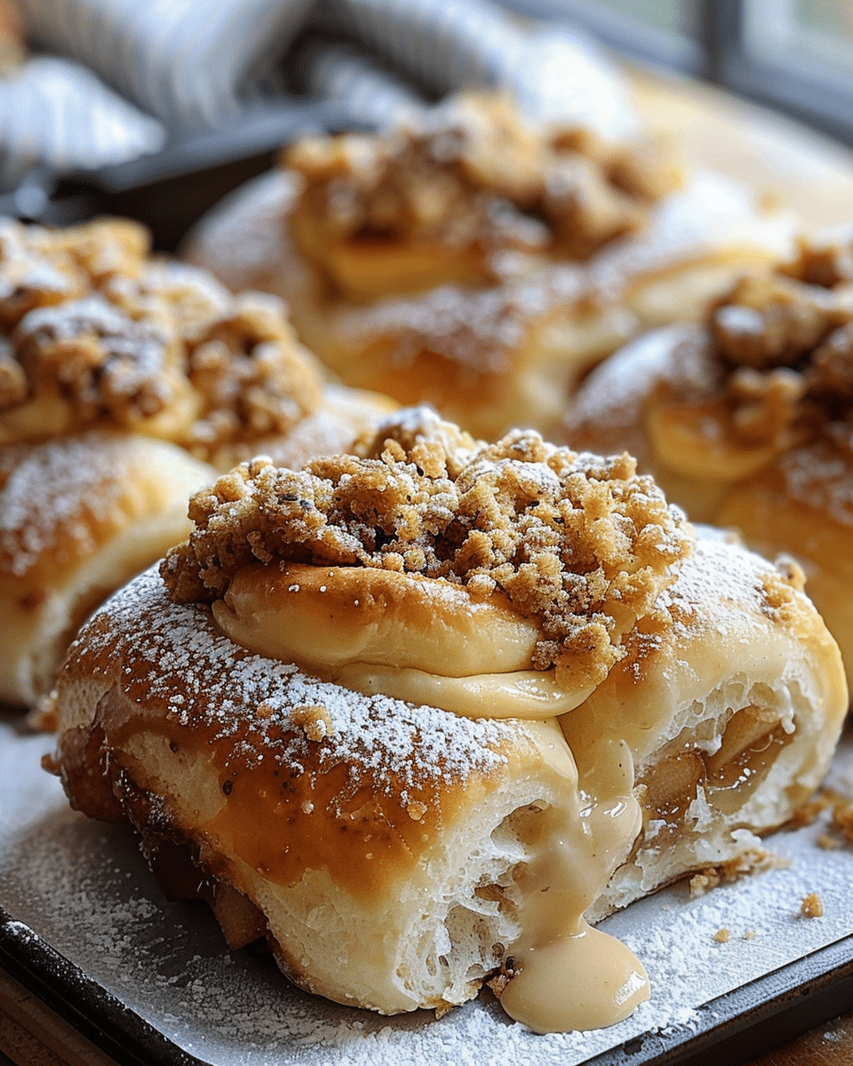 Apple Cheesecake Crumble Buns