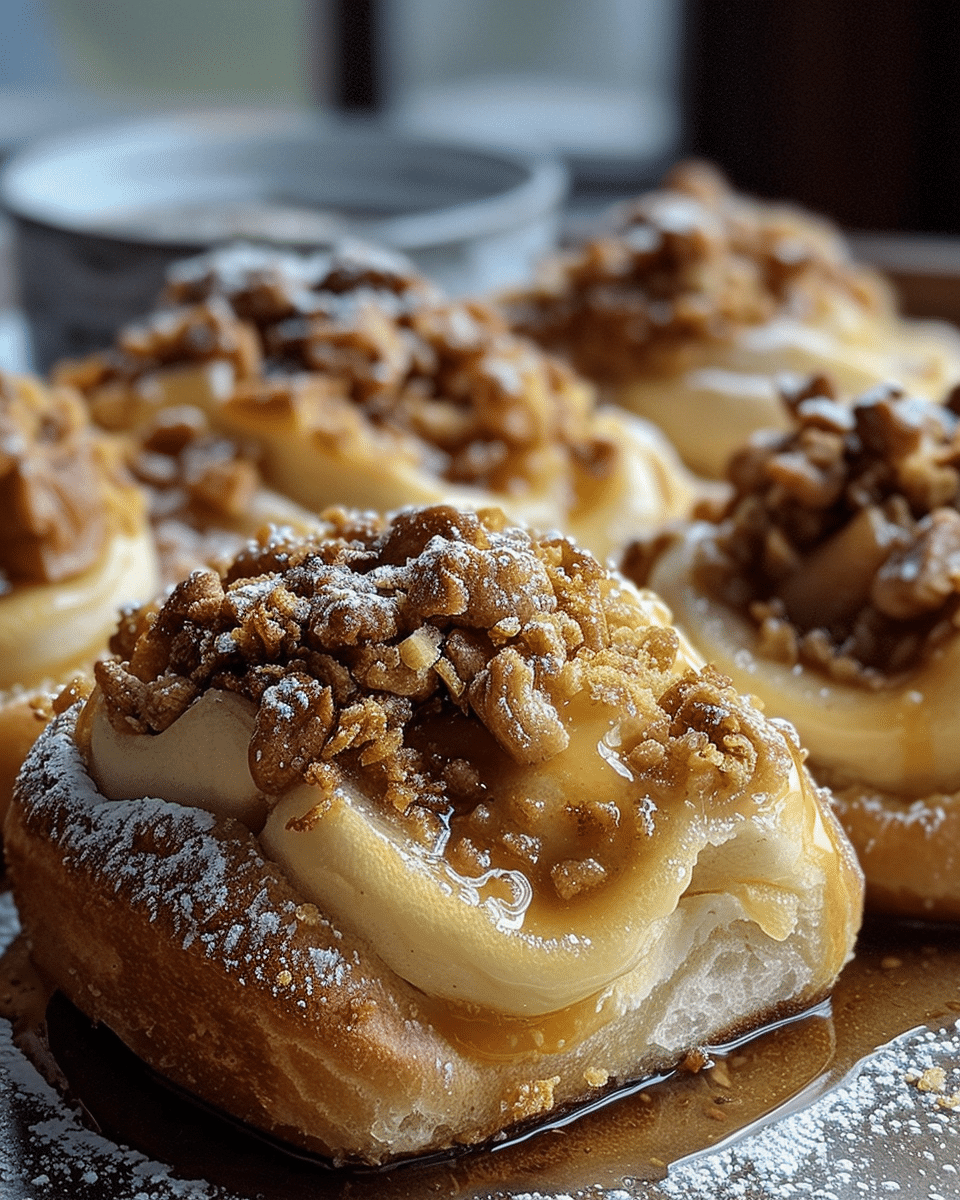 Apple Cheesecake Crumble Buns