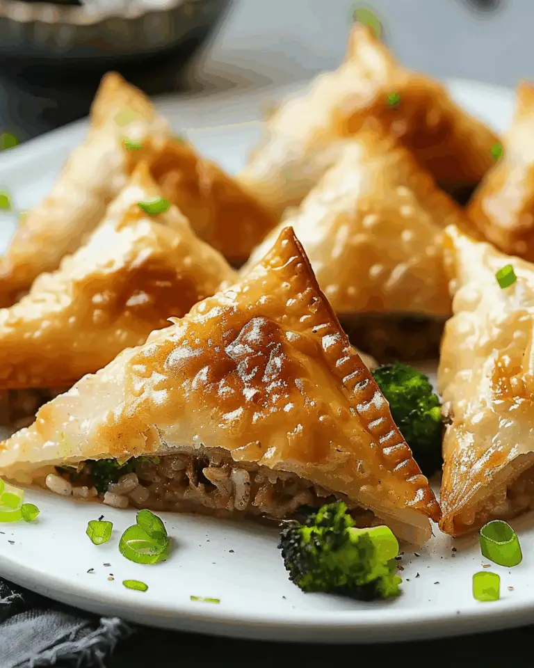 Beef Broccoli-Stuffed Rice Triangles for Ultimate Comfort Food