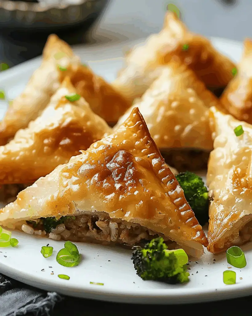 Beef Broccoli-Stuffed Rice Triangles for Ultimate Comfort Food