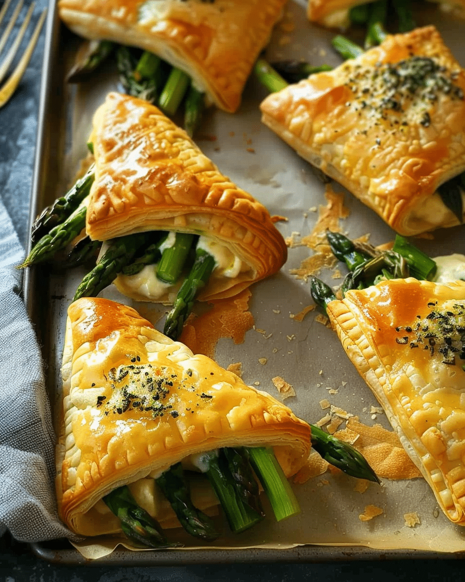 Cheese & Asparagus Puffs {Pastry Parcels}