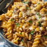 Cheesy Ranch Rotini Bake with Beef and Sweet Corn