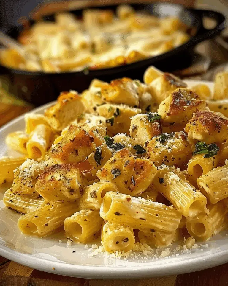 Cheesy Rigatoni with Garlic Parmesan Chicken