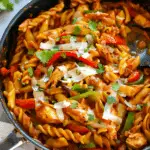 Chicken Fajita Pasta {One Pan Recipe}