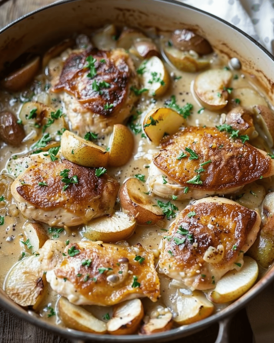 Chicken Fricassee with Apples