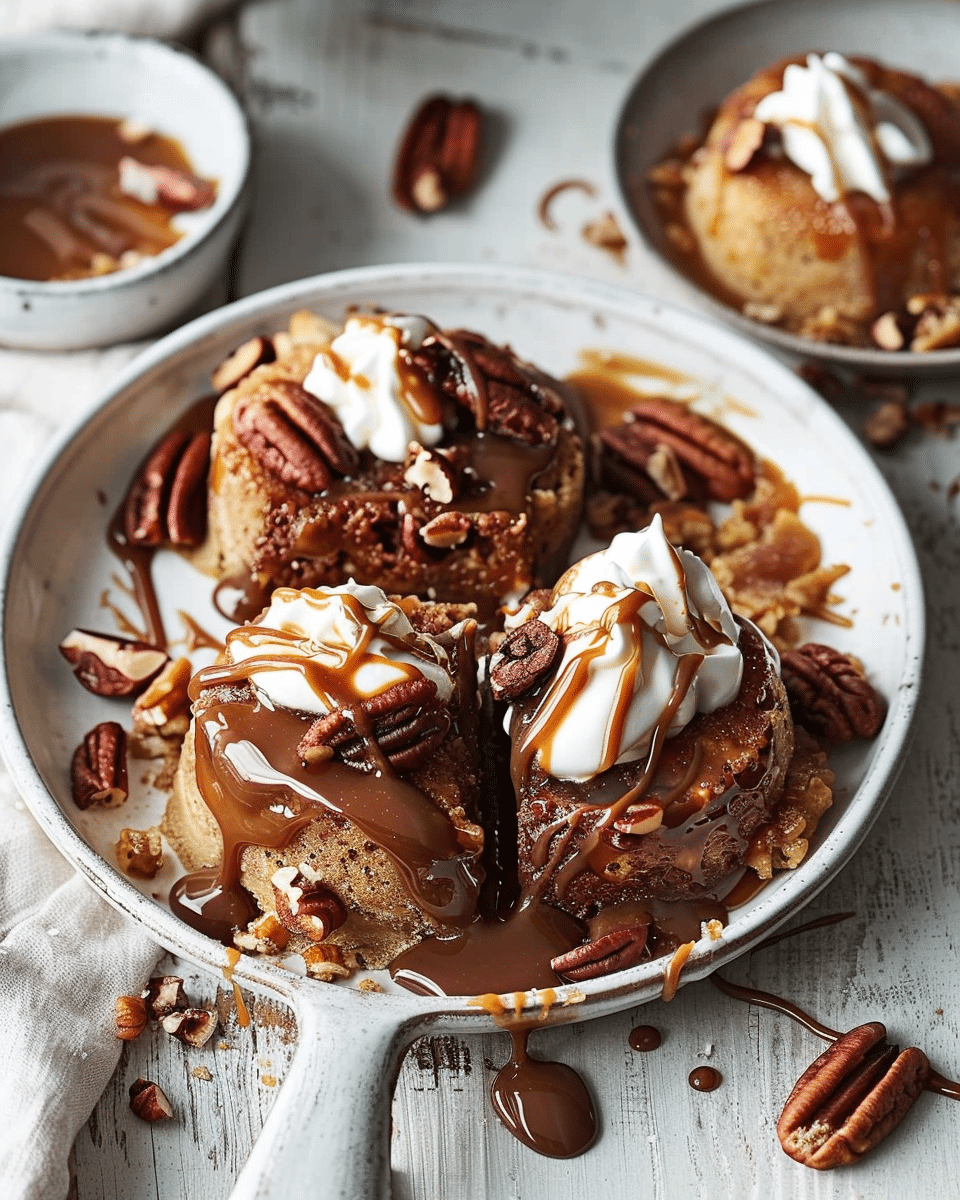 Choc, Pecan and Caramel Pikelet Pudding