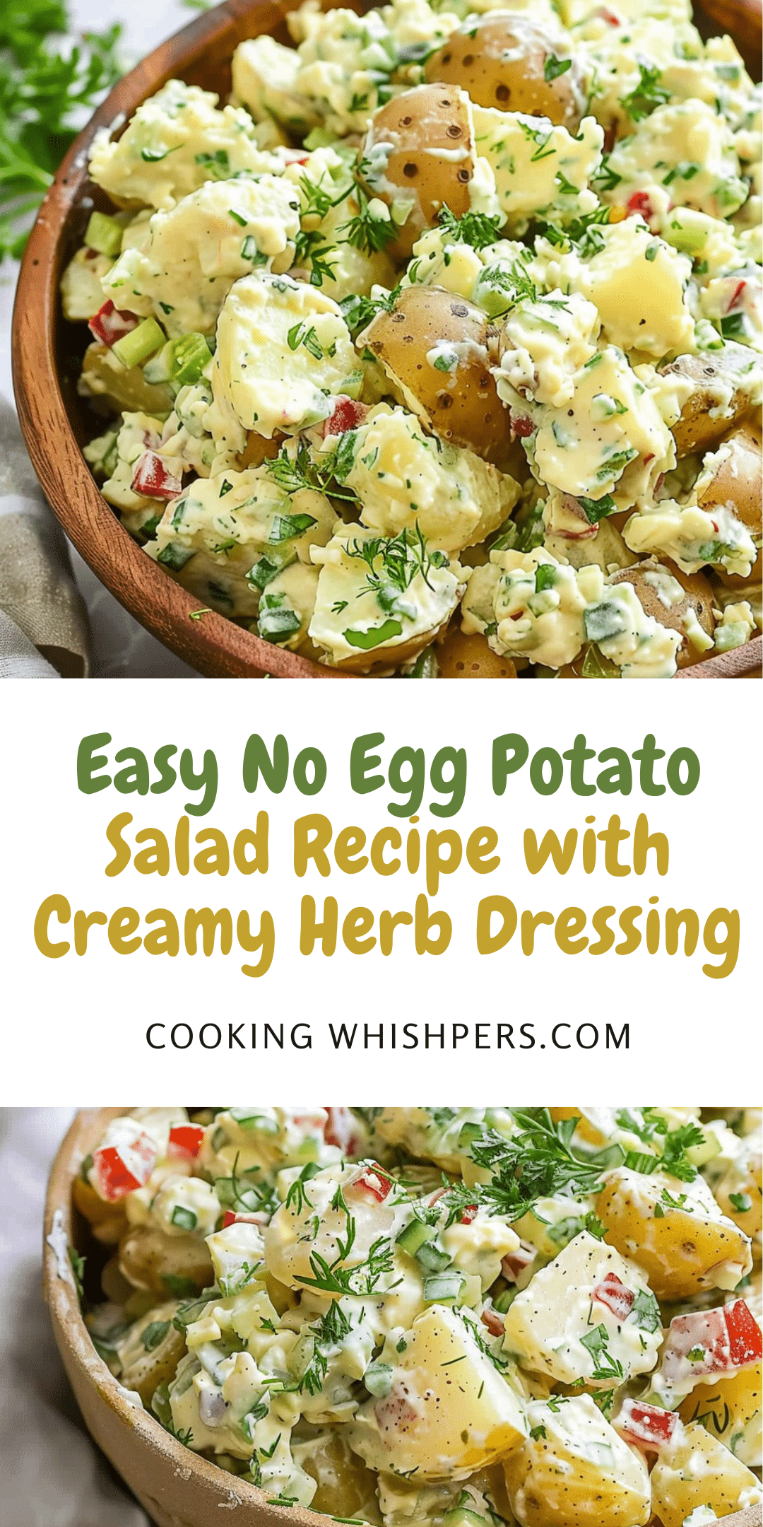 Easy No Egg Potato Salad Recipe with Creamy Herb Dressing
