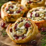 Cranberry Cream Cheese Pinwheels with Feta & Herbs