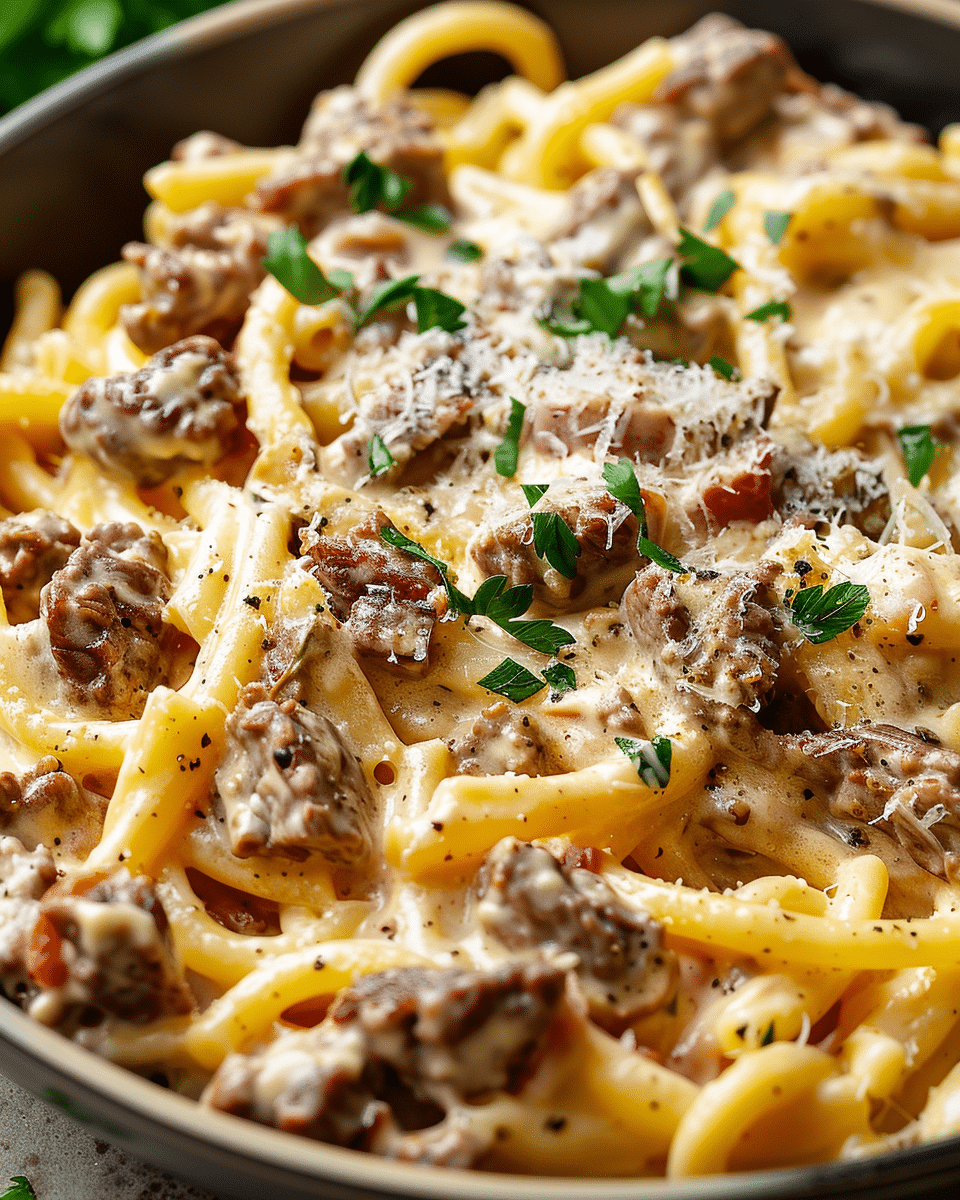 Creamy High-Protein Beef Pasta